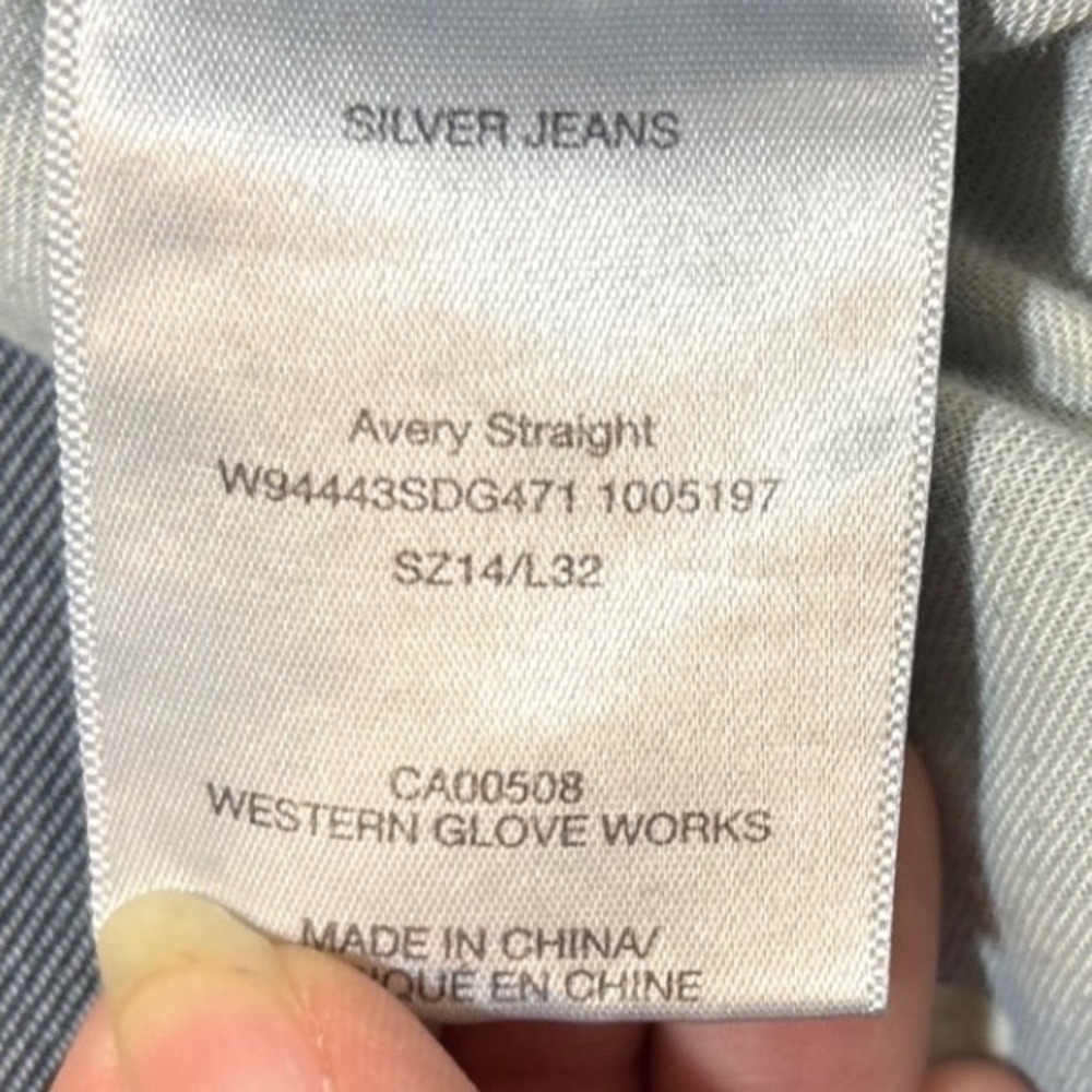 Silver Jeans Co Avery Straight Leg Jeans Dark Wash Frayed Hem Women's Size - Picture 6 of 12
